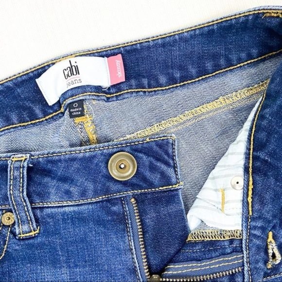 CAbi Dover Skinny Medium Wash Denim Jeans Size 0 #3385 - Picture 4 of 13